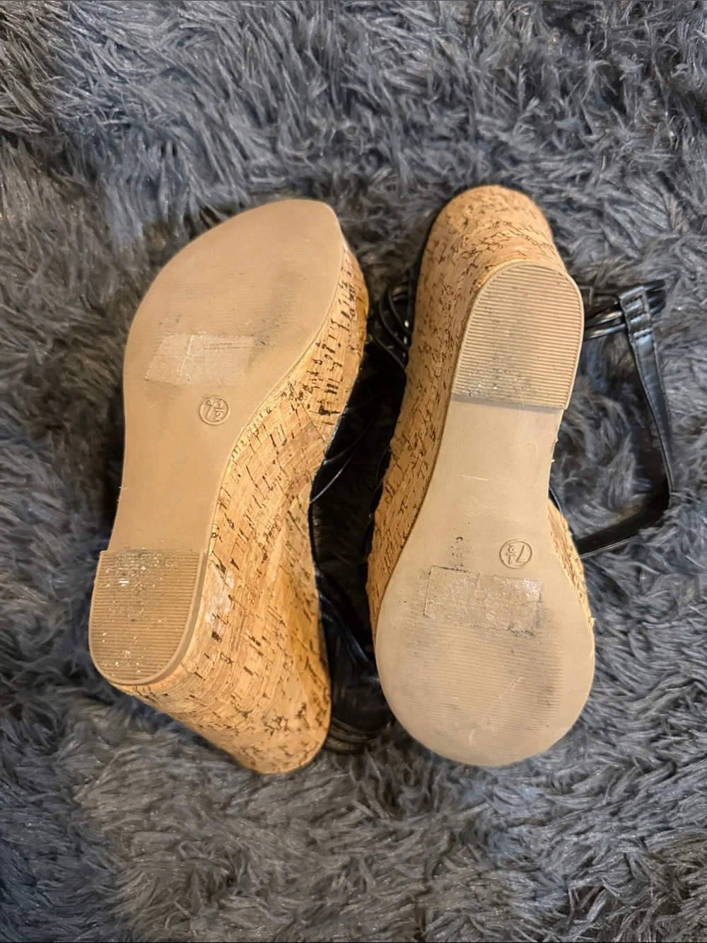 Target Black Strappy Cork Wedge Sandals